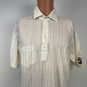 Vintage 80s Walt Disney World Striped Polo Shirt Mens Size L Mickey Mouse
